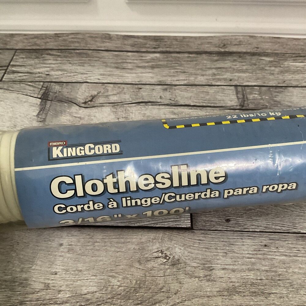KingCord Plastic Clothesline 3/16 in x 100 ft White Abrasion Resistant 22 lb - Picture 3 of 9
